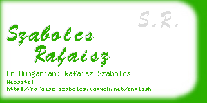 szabolcs rafaisz business card